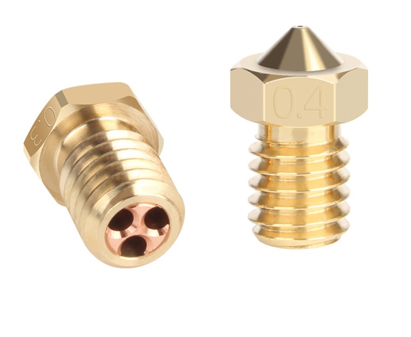 E3D V6 Brass Nozzle M6 1.75mm – 0.2mm / 0.3mm / 0.4mm / 0.5mm Precision 3D Printer Nozzle