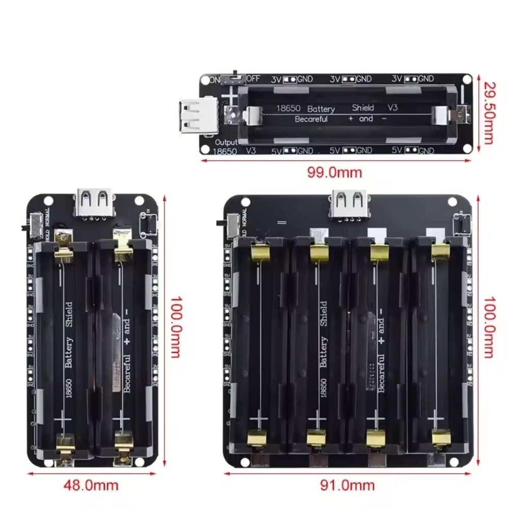 Dimensions of the 18650 Battery Shield Power Module