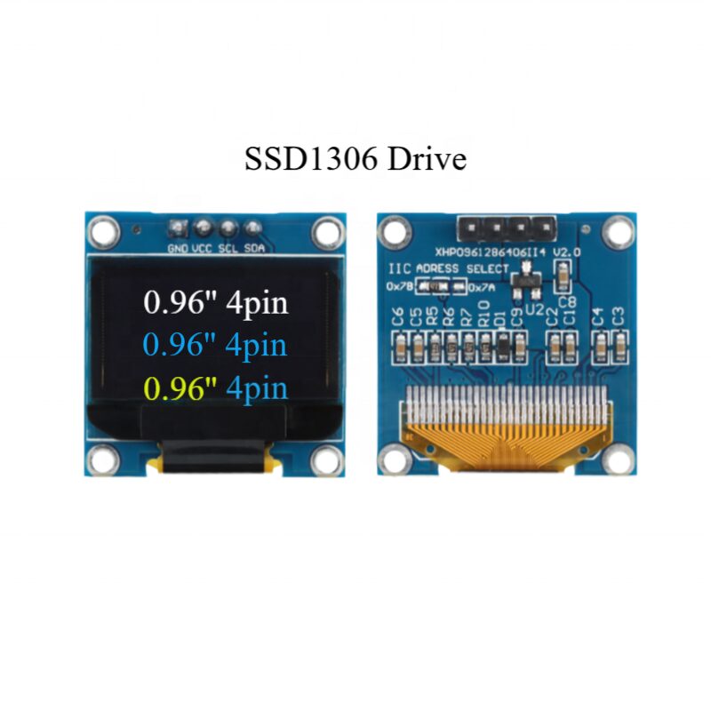0.96" OLED Display Module 128x64 SSD1306 – I2C/SPI White Blue Blue-Yellow | 4-Pin & 7-Pin - Image 3