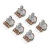 A 2x3 gird of 10k (B10K) potentiometers.