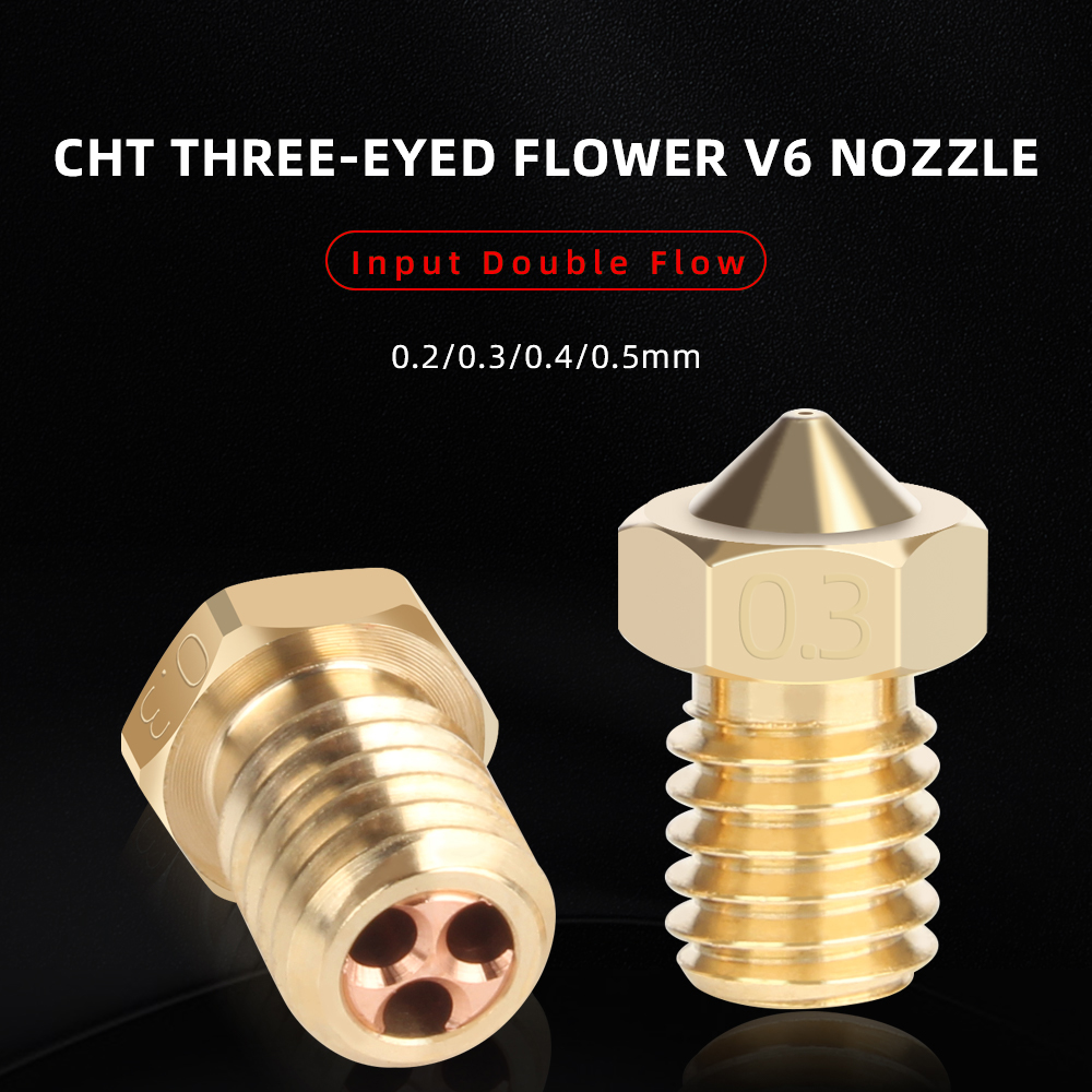 E3D V6 Brass Nozzle M6 1.75mm – 0.2mm / 0.3mm / 0.4mm / 0.5mm Precision 3D Printer Nozzle - Image 6