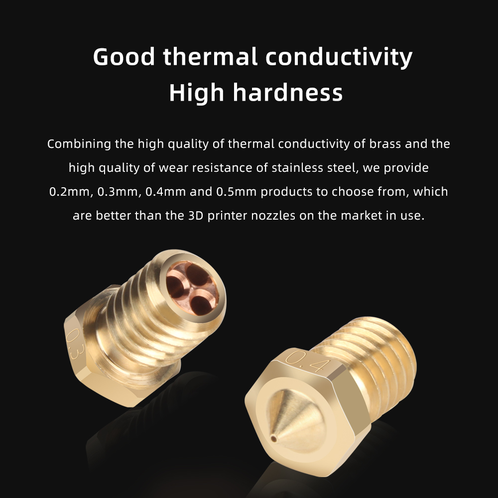 E3D V6 Brass Nozzle M6 1.75mm – 0.2mm / 0.3mm / 0.4mm / 0.5mm Precision 3D Printer Nozzle - Image 5
