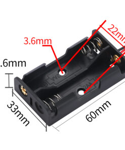 Dimensions of the 2AA battery holder