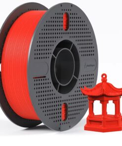Red PETG 3D Printer 1.75mm filament on a plastic spool/reel